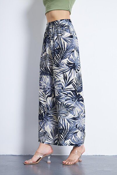 charamela Patterned with Elastic Waistband Palazzo Pants -