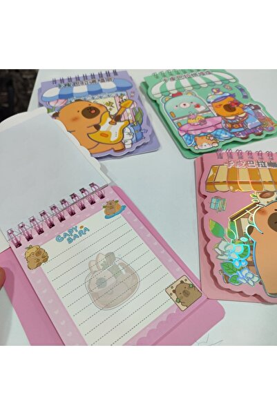 senacacollection 1 Pcs Capybara (Kapibara) Sticker and Notepad with Spiral Binding