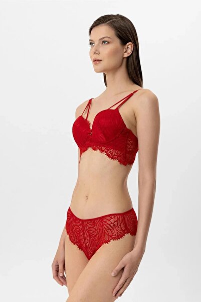 Pierre Cardin Lingerie Women's Drawstring Detailed Milan Push up Lace Bra Suit