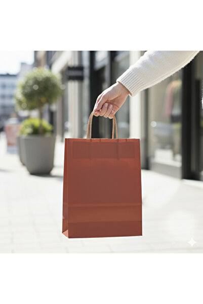 Ta-Fu Global 18x8x24 Renkli Karton Çanta 25 Li SOLUK TURUNCU