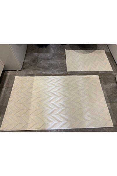 ART ÇEYİZ Σετ Τουαλέτας - Χαλάκι Μπάνιου (Αντιολισθητική Βάση) 2 τεμαχίων