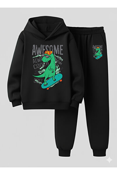 LORVEX Children Hooded Set Awesome Printed 3 Thread Ş Fleece-Lined Sweatshirt...