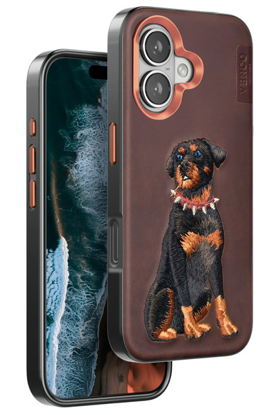 venco غطاء SPTRNS لهاتف iPhone 16 بنمط دائم - (183546) بني داكن