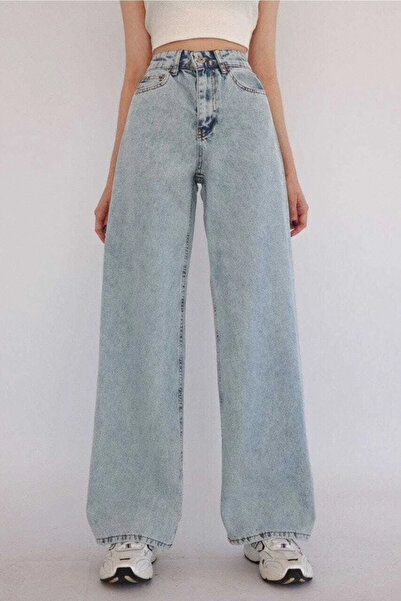 WODDİ بنطلون نسائي من مورينا روز بخصر عالٍ أرجل واسعة فضفاض وواسع ومريح قماش ...