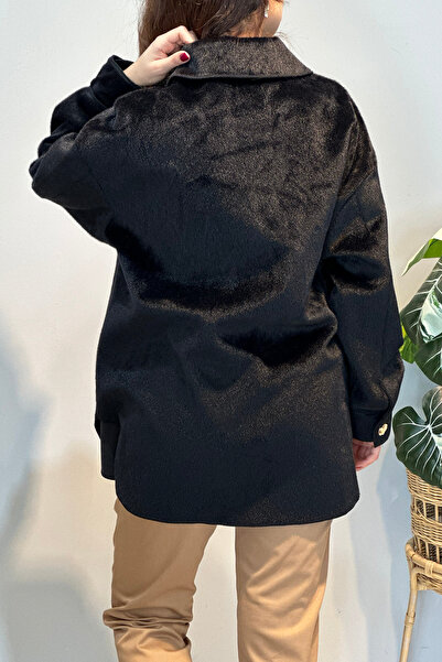 Lale Butik Μπουφάν με λεπτομέρεια τσέπης και κουμπιού 35851 Μαύρο