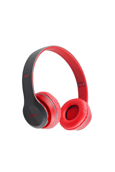 MRG Wireless headphones P47 Red with bluetooth microphone