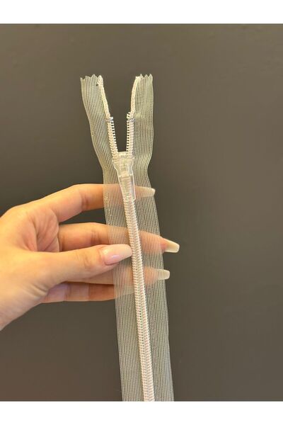 Gönülden Tasarım 24x3 см бял прозрачен цип