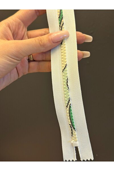 Gönülden Tasarım 24x3 см зъбчата цветна бяла ципа