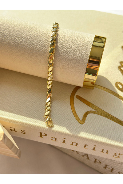 Takı Harmonisi 14 K Vıp Lüks Seri Parlak Arpa Zincir Kadın Bileklik