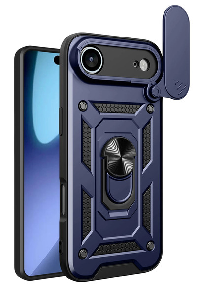 NewFace غطاء سيليكون SPTRNS لهاتف آيفون 17 إير مع حلقة للعدسة (175501) - أزرق...