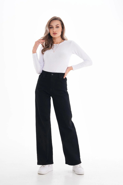 kleshus Жіночі штани з високою талією, широкими штанинами, вільним кроєм, ком...