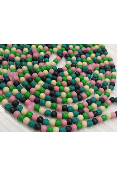 Bayraktar 500 مسبحة فاخرة معطرة متعددة الألوان (أخضر-أسود-وردي-كريمي)