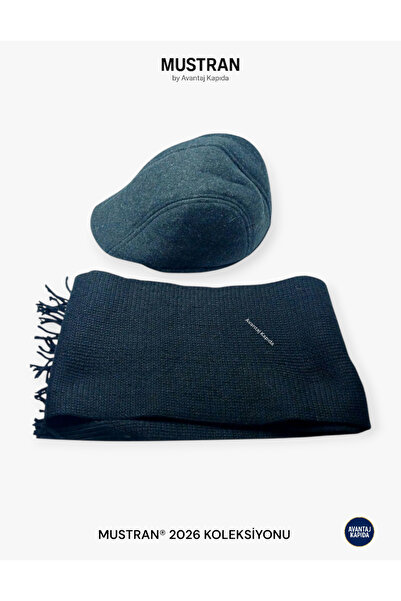 Mustran Set de iarnă de 2 piese, pălărie și eșarfă |   Set de tricotat pentru protecția urechilor unisex