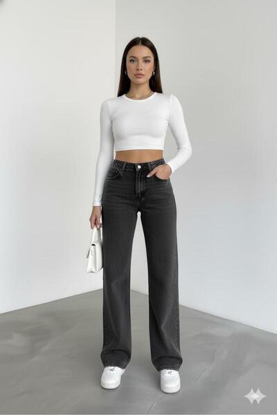 nd jeans Blugi de damă New Palozzo talie înaltă Pantaloni