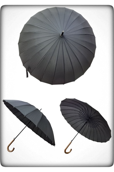 Rainwalker 24 Telli Ahşap Saplı Baston Model Ultra Sağlam Fiber Gövde Rüzgar ...