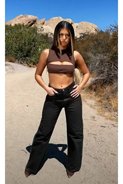 WODDİ بنطلون نسائي من مورينا روز بخصر عالٍ أرجل واسعة فضفاض وواسع ومريح قماش ...