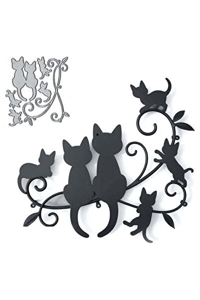 Generic Cutting Dies for Card Making, Funny Cats Cutting Dies, Cut Stencils f...
