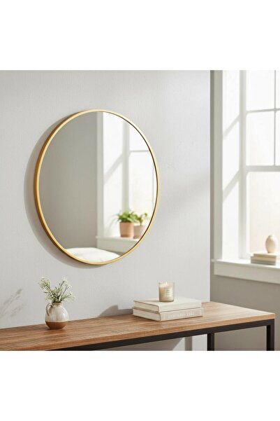 Casco مرآة دائرية بإطار ذهبي أنيق – قطر 70سم