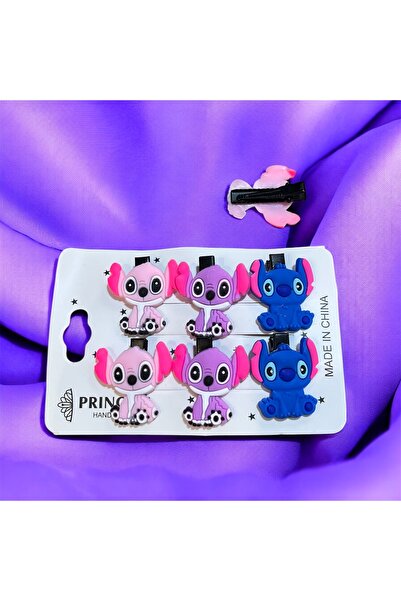 Store 6 pieces of mini hair clips with stitch figures