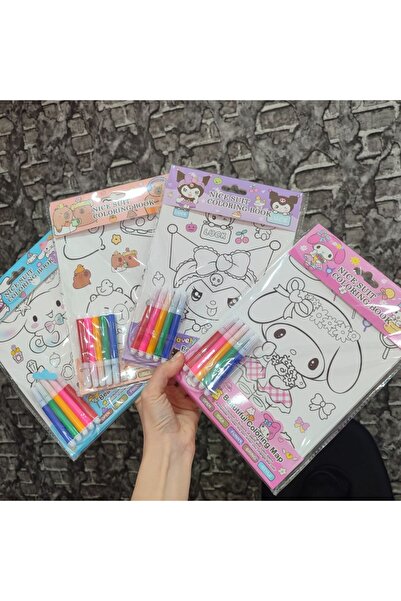 senacacollection 1 PAKET 12 Adet Kuromi Boyama ve Boya Kalemleri Seti