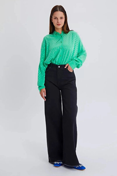 WODDİ بنطلون نسائي من مورينا روز بخصر عالٍ أرجل واسعة فضفاض وواسع ومريح قماش ...