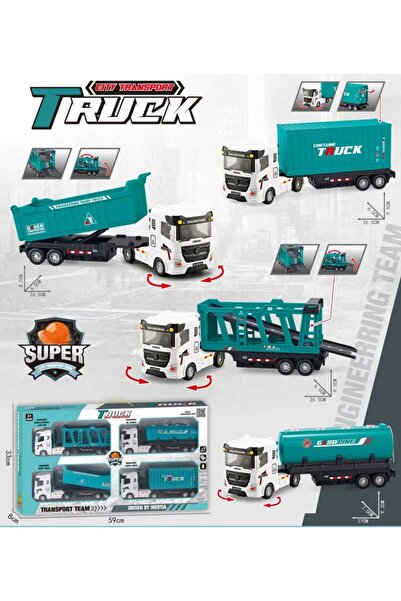 berattoys 4lü iş makinaları 29 cm kamyon tanker taşıyıcı tır iş araçları oyuncak kamyon kırılmaz