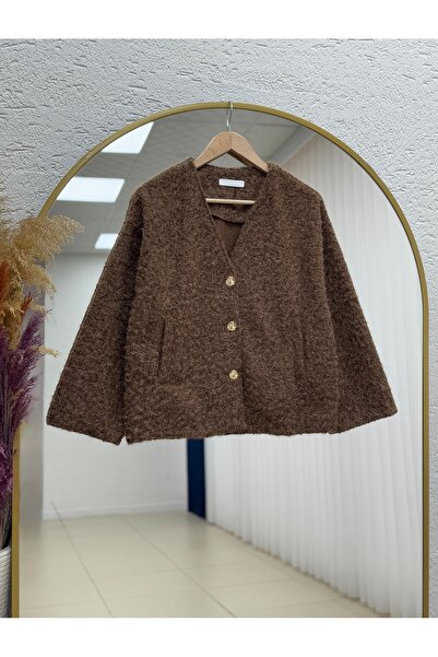 BENAHOLL Μπουφάν Eara με διπλή τσέπη με χρυσά κουμπιά Mango Cashmere-BN4541 Καφέ