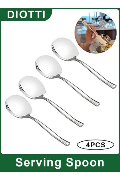 Generic 4-Piece Stainless Steel Serving Spoon Set, Buffet Utensils with Mirro...