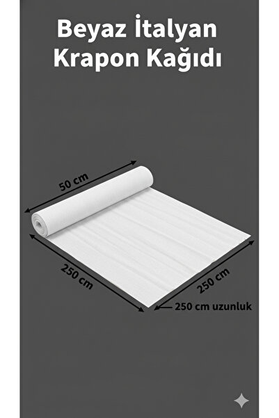 serap çiçekçilik Beyaz Krapon Kağıdı 50 X 250 cm.