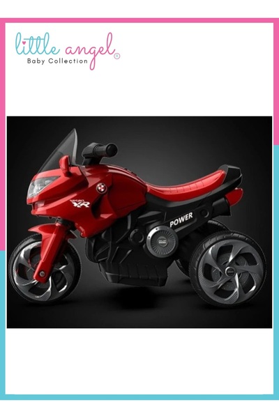 LITTLE ANGEL - Kids Ride On Electric Bike Toy With Light - Red