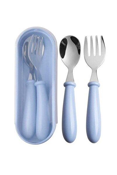 Generic 1 Sets Toddler Utensils Stainless Steel Fork and Spoon with Silicone ...