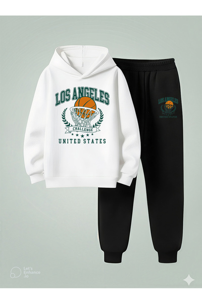 LORVEX cu glugă seturi pentru băieți BASKET POTASI cu imprimeu 3 țesături Ş c...