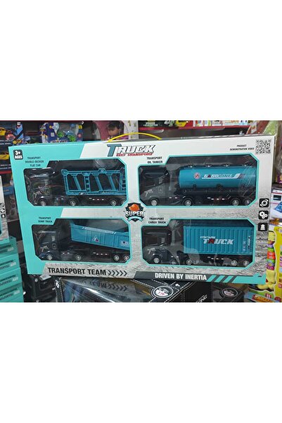 berattoys 4lü iş makinaları 29 cm kamyon tanker taşıyıcı tır iş araçları oyuncak kamyon kırılmaz