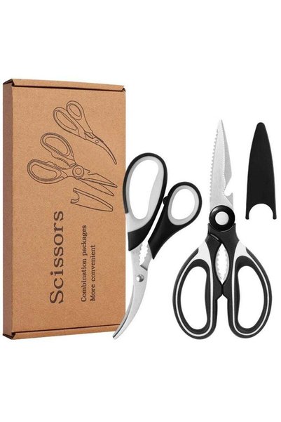 Generic 2 Pack Kitchen Scissors Heavy Duty Stainless Steel Cooking Shears wit...