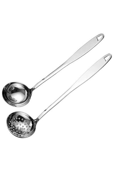 Generic Stainless Steel Heavy Duty Soup Ladle Colander with Attractive Mirror...