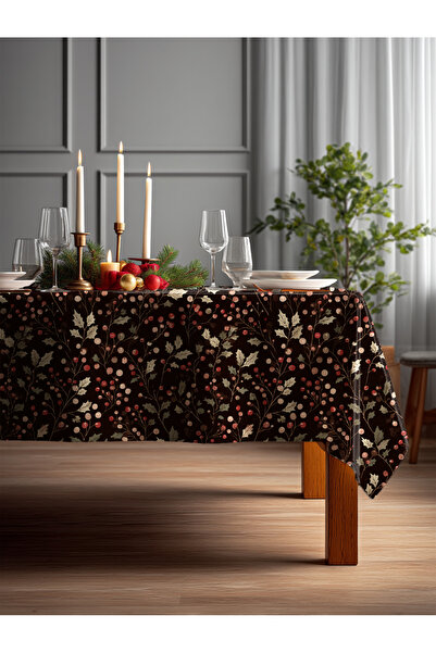 Medi Home Modern Kış Temalı Kır Bahçesi Masa Örtüsü