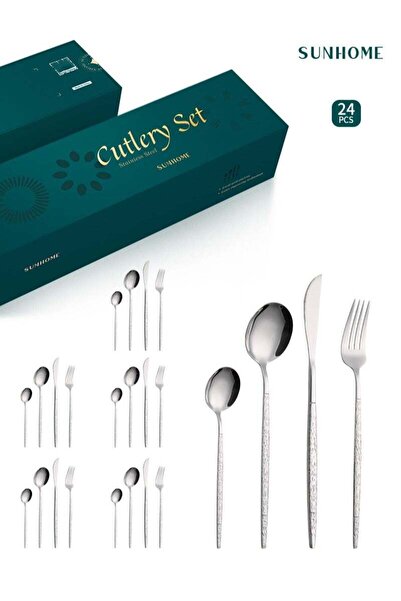 Generic SUNHOME 24-Piece Stainless Steel Cutlery Set Kitchen Utensil Set West...