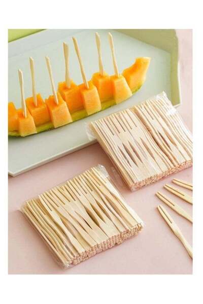 Generic 80pcs Ramadan Disposable Wooden Fruit Picks with Clear Tops ideal for...