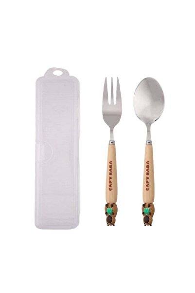 Generic CRAVISTA CapyBara Design Kids Cutlery Set with Case - 2-Piece Stainle...