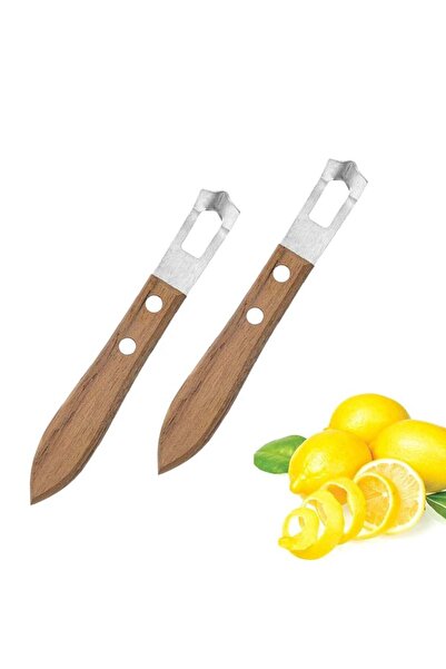 Generic 2 Pieces Lemon Paring Knife, 5.94x0.86 Inch Stainless Steel Wooden Ha...