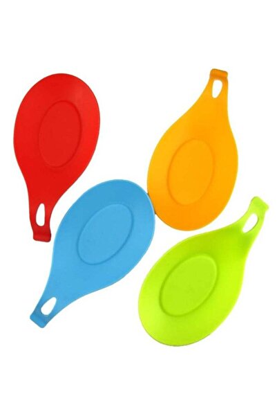 Generic Almond-Shaped Silicone Spoon Rest - 4-Pack, Colorful & Heat-resistant...