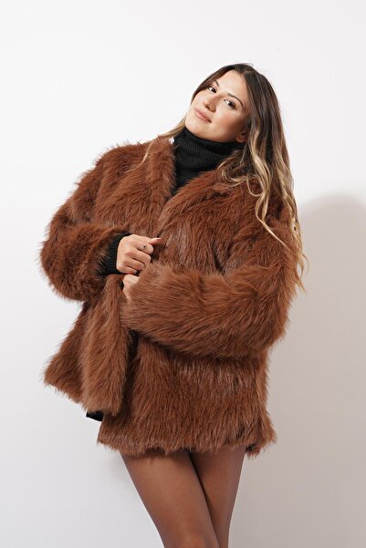 CKM MODA Blană de căprioară maro pentru femei Karly