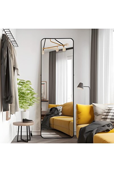 OEM Koonmi full-length mirror, 163x53 cm, with wall or floor stand, aluminum frame, black