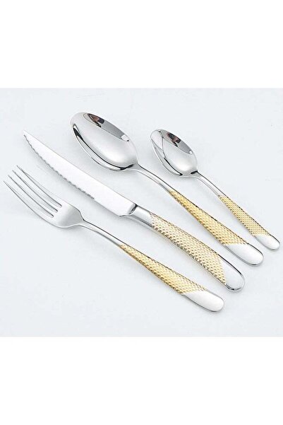 Generic 12 Piece Creative Star Diamond Stainless Steel Cutlery Set with Gold ...