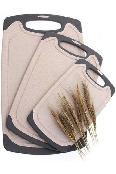 Generic Kitchen Cutting Boards, Non-Slip Eco Wheat Straw Board Set (3 Pieces)...