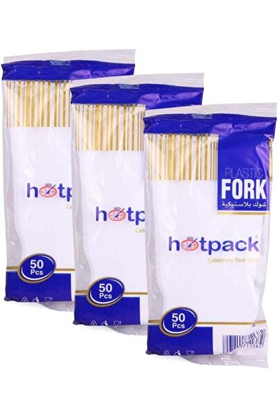 Generic Hotpack Disposable Cutlery Plastic Fork White, 50-Pieces Pack of 3