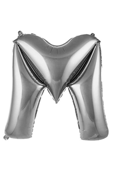 BALON DİYARI بالون حرف M فضي جميع الحروف كبيرة الحجم 78 سم