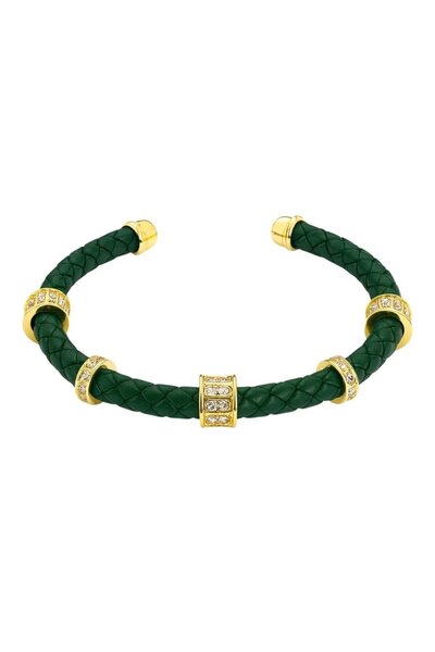 neslyaccessories سوار جلدي أخضر