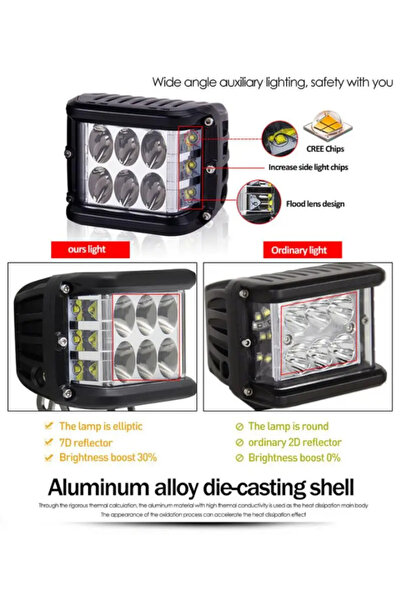 Smart LED Work Light Bar, 4 Inch Dual Color Side Shooter Pods with White and Amber Lighting, Off-Road