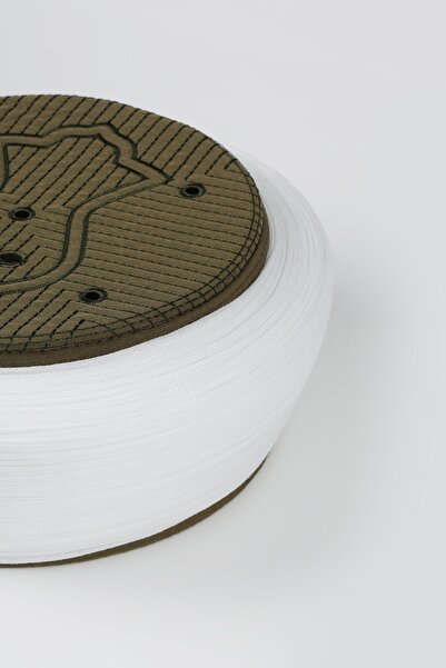 Sarıkhane Prayer Scarf - White Fabric - Green Cap - Plain Wrap - Nâli Sherif - 7 Meters